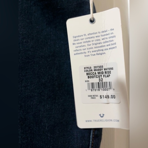 True Religion Becca Mid Rise Bootcut Color: Muddy Waters Women’s size 32 NWT - Picture 3 of 4